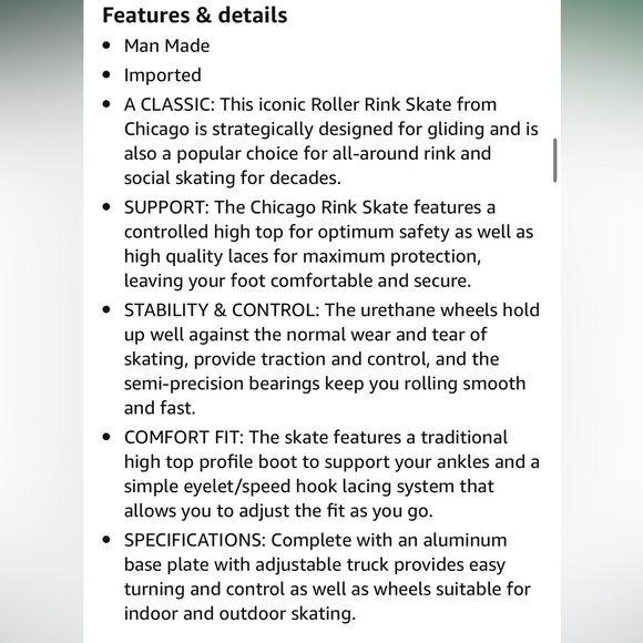 CHICAGO Skates Black Quad Roller Adjustable High Top Design Indoor Outdoor - Picture 16 of 16